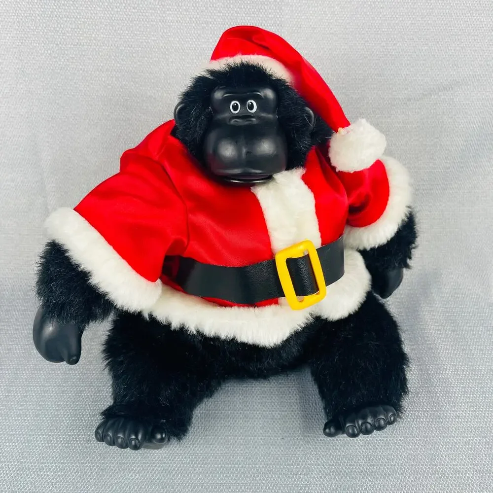 Creations T.L.TOYS Animated Santa Gorilla 1998 7 1/2” Seated